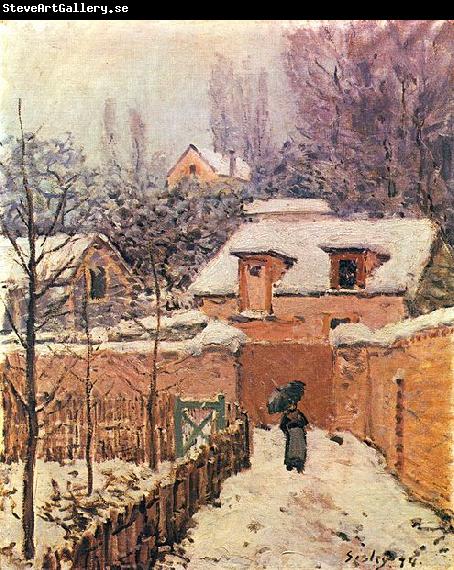 Alfred Sisley Garten im Louveciennes im Schnee